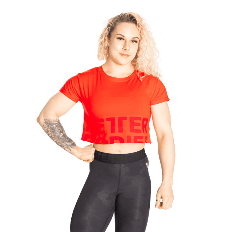 Better Bodies Astoria Cropped Tee, rød t-skjorte 