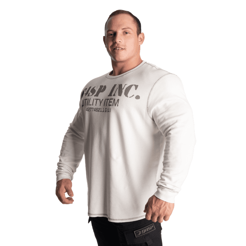 GASP Thermal Gym Sweater, off white genser