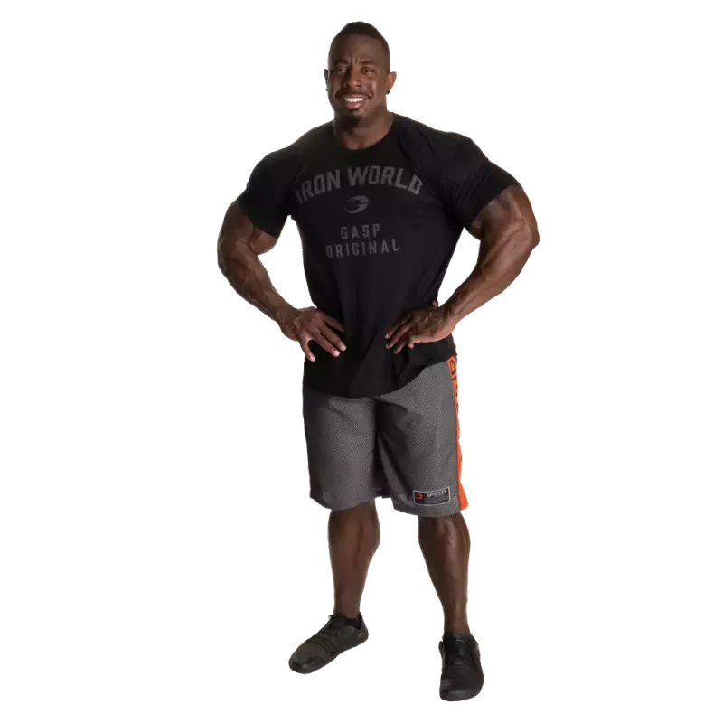 GASP No1 Mesh Shorts, svart/oransje