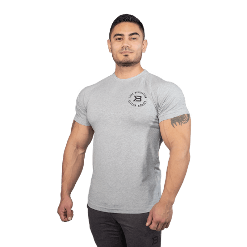 Better Bodies Gym Tapered Tee, grå t-skjorte 