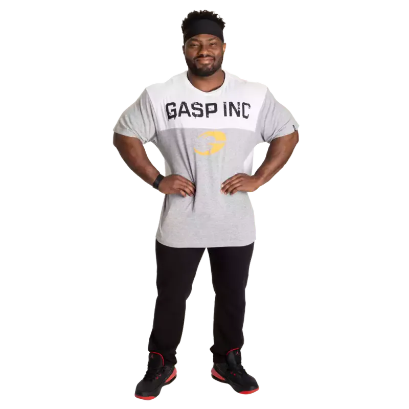 Gasp Two Color Original Tee, gråmelert/hvit t-skjorte