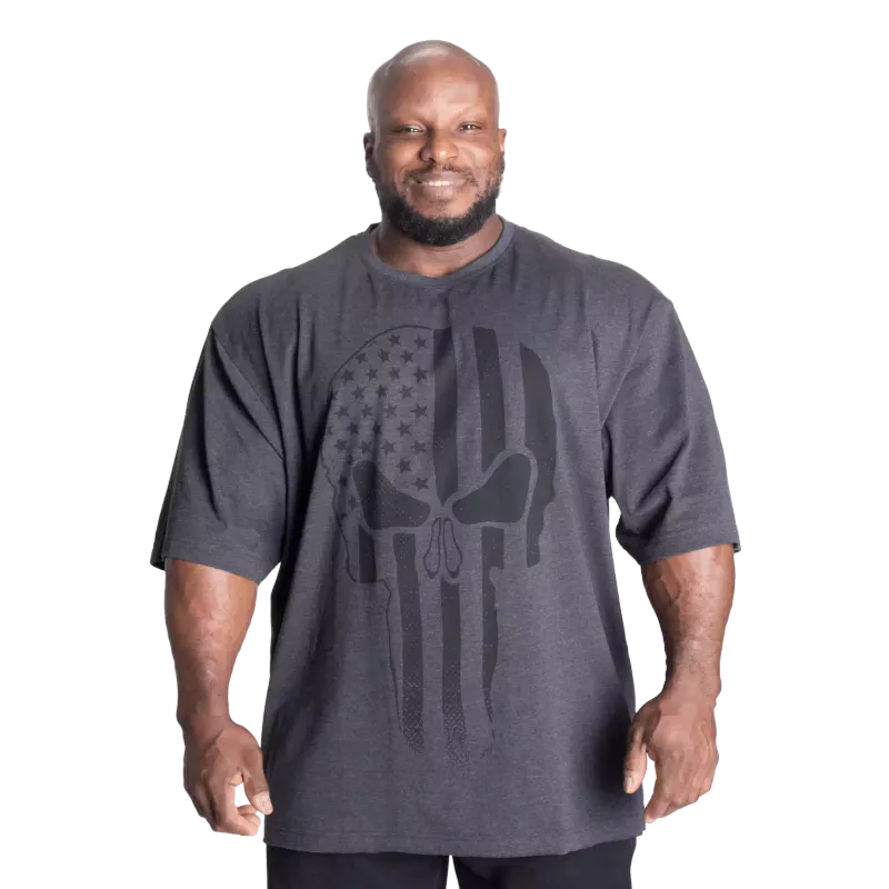 Better Bodies Skull Union Iron Tee, mørk grå t-skjorte