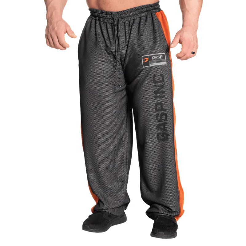 GASP No1 Mesh Pant, svart/oransje treningsbukse
