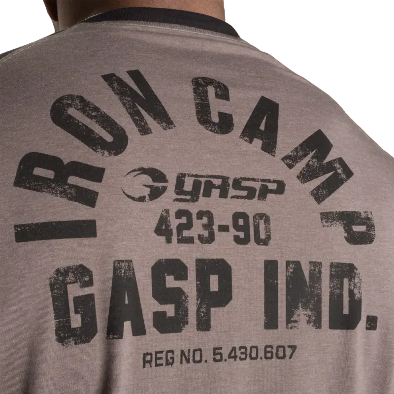 Gasp Iron Camp Raglan LS, grå/svart genser
