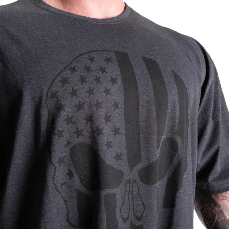 Gasp Skull Division Iron Tee, mørk gråmelert