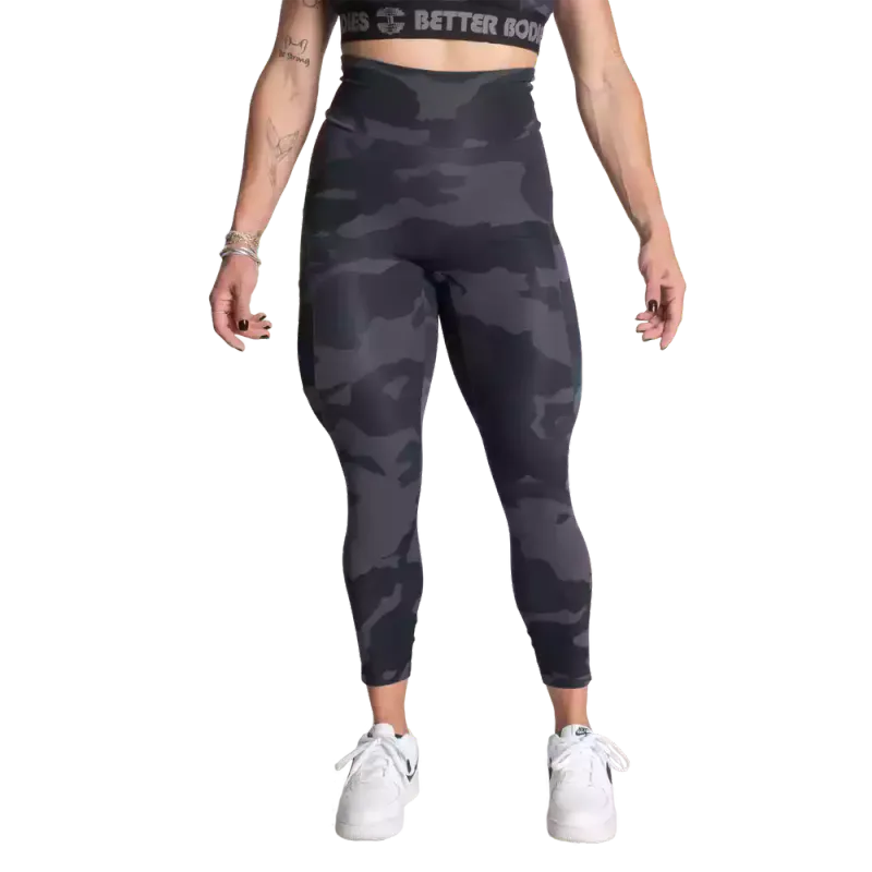 Better Bodies High Waist Leggings, mørk camo tights