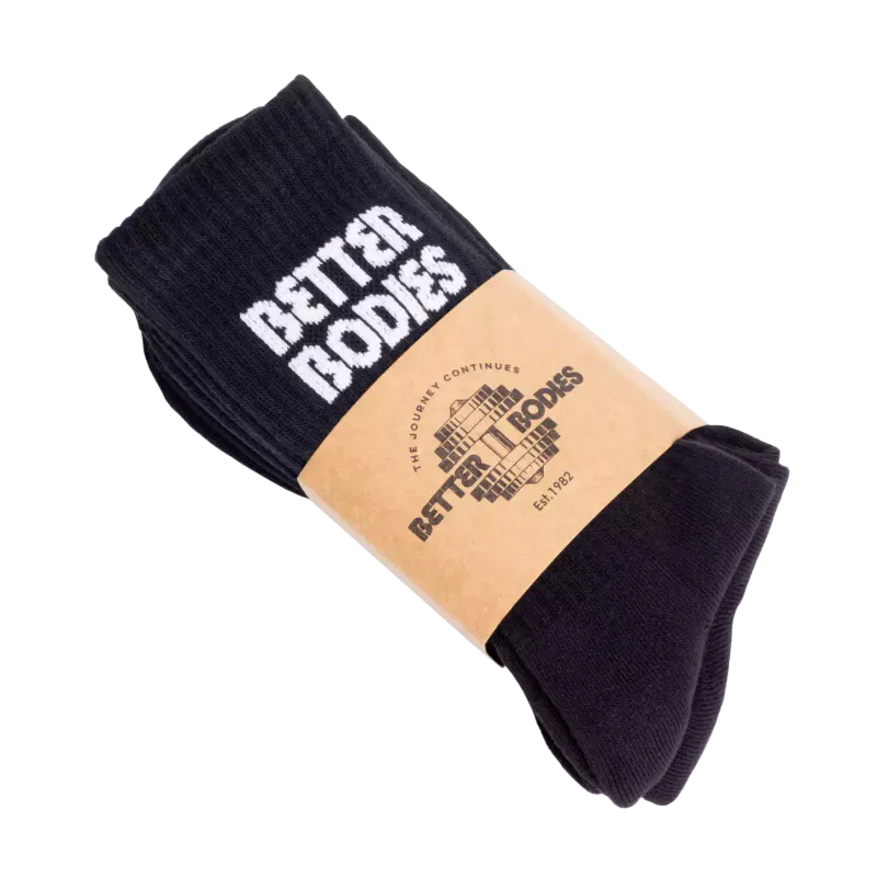 Better Bodies Crew Socks 3 pk, svarte sokker