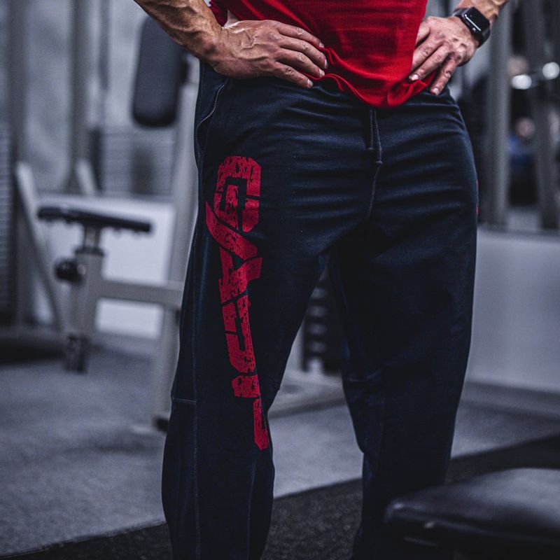GASP Vintage Sweatpants, svart/rød treningsbukse