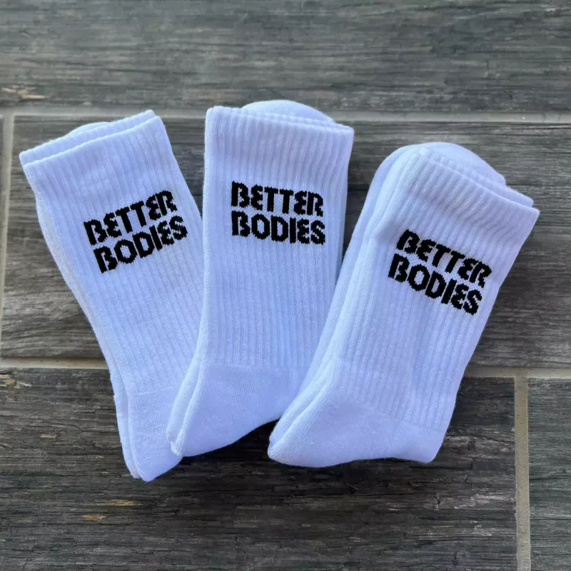 Better Bodies Crew Socks 3 pk, hvite sokker 