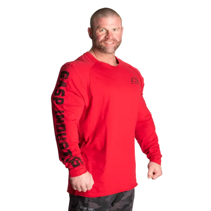 GASP  Throwback LS Tee, rød genser