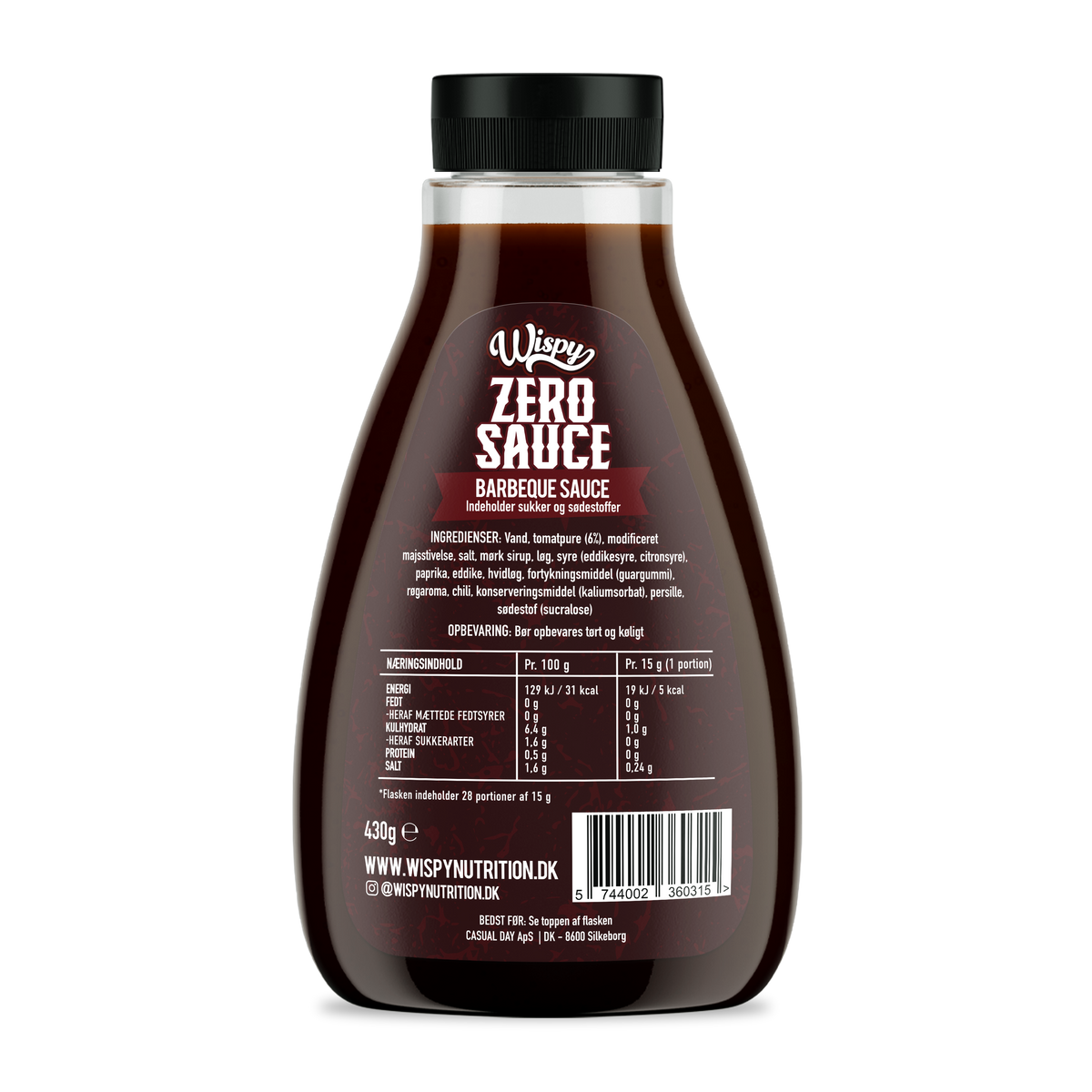 Wispy Zero Sauce Smokey BBQ (9x430g), grillsaus fra Wispy Lynrask