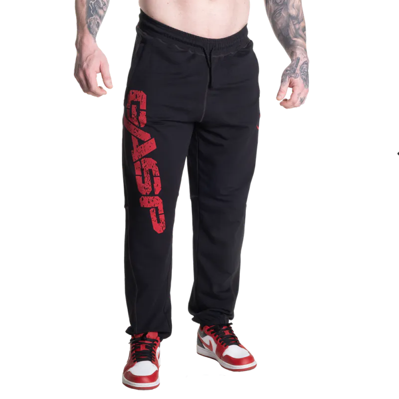 GASP Vintage Sweatpants, svart/rød treningsbukse