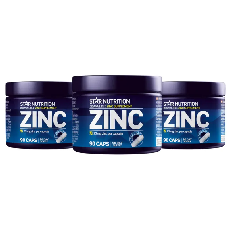 3 x Zinc 25 mg. 90 kapsler